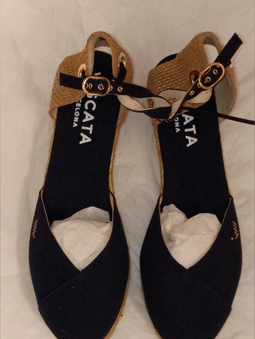 🆕 Navy Viscata Barcelona Wedge Sandals